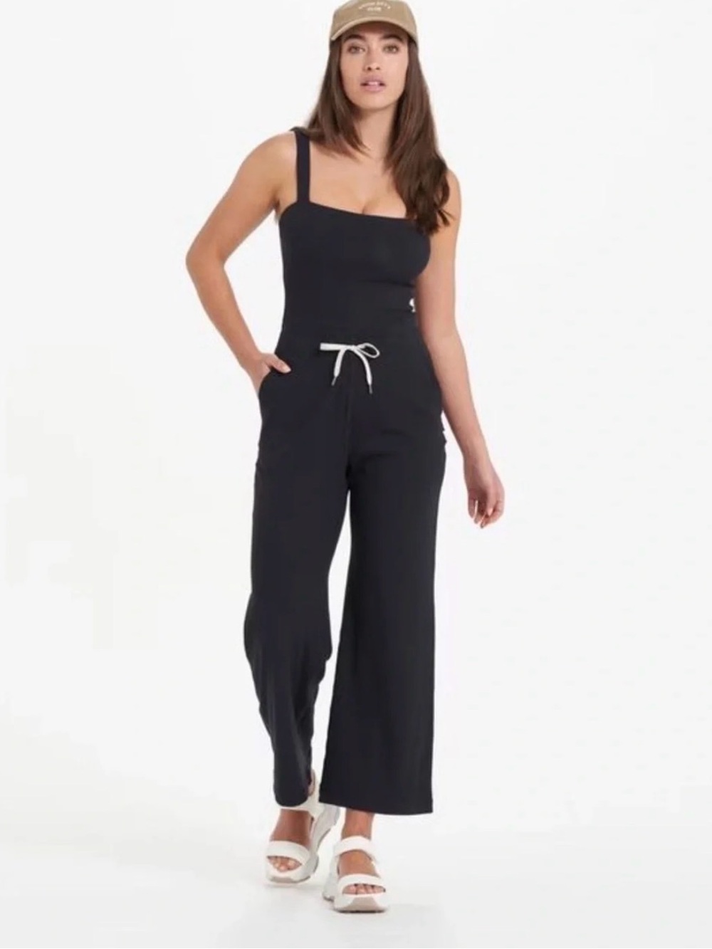 Vuori Pose Mudra ribbed Wide-leg Jumpsuit